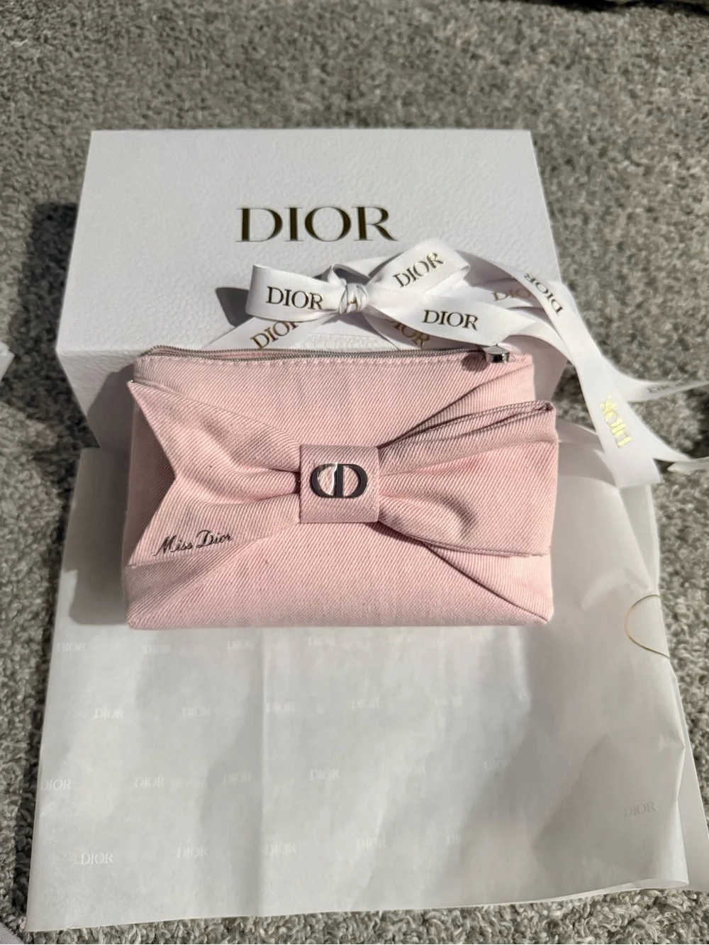Dior Miss Dior Pink Bow Cosmetic Pouch Bag (NEW)
